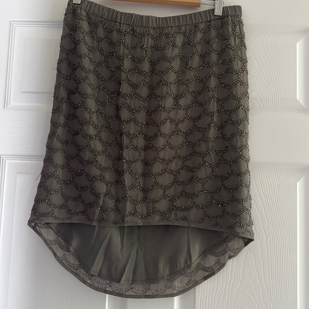 Joie high-low Beaded Silk Skirt - M